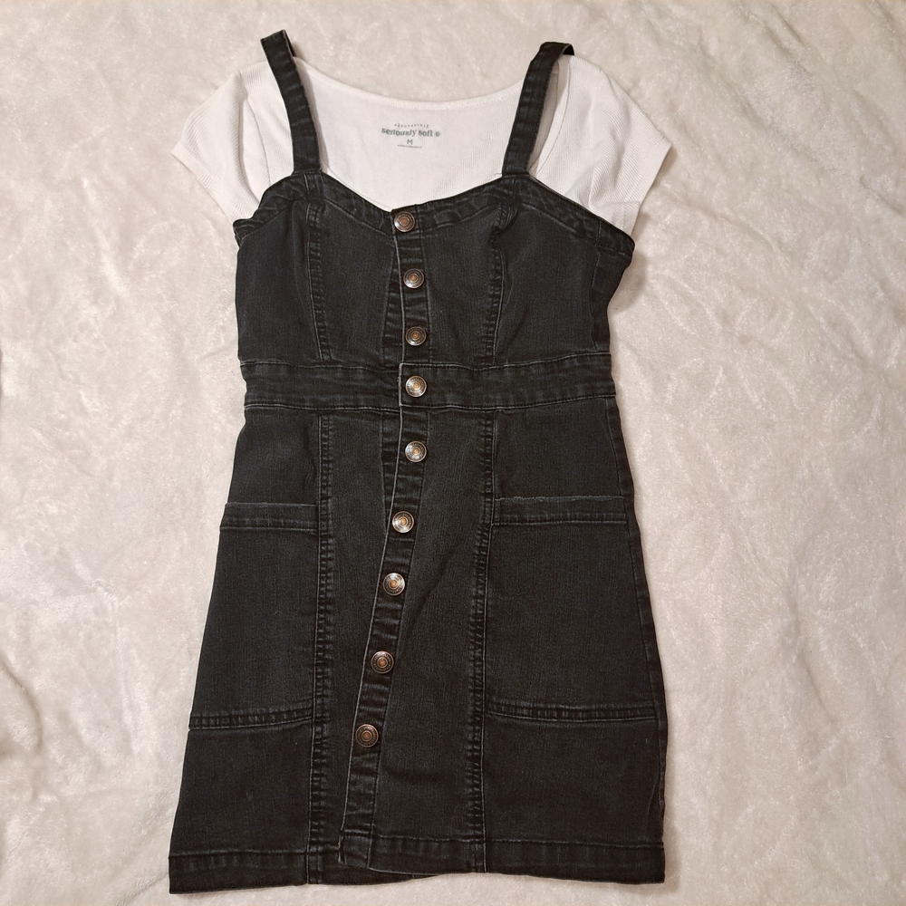 Aeropostale Mini Black Denim Dress